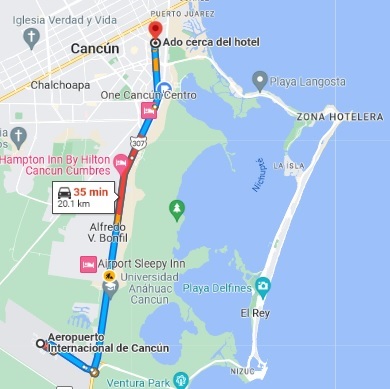 how to get from cancun airport to zona hotelera